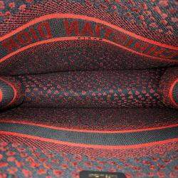 Christian Dior Red Canvas Book Tote Bag
