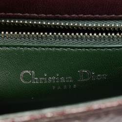 Pre Owned Dior Burgundy Ceramic Effect Leather Diorama Club Shoulder Bag