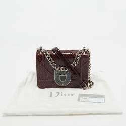 Pre Owned Dior Burgundy Ceramic Effect Leather Diorama Club Shoulder Bag