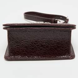 Pre Owned Dior Burgundy Ceramic Effect Leather Diorama Club Shoulder Bag