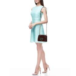 Pre Owned Dior Burgundy Ceramic Effect Leather Diorama Club Shoulder Bag