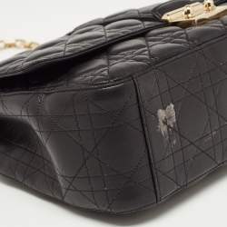 Pre Owned Dior Black Cannage Leather Large Miss Dior Shoulder Bag