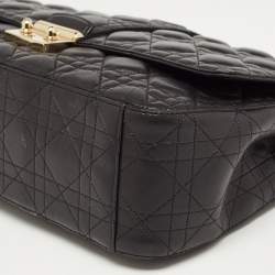 Pre Owned Dior Black Cannage Leather Large Miss Dior Shoulder Bag
