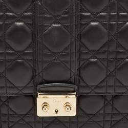 Pre Owned Dior Black Cannage Leather Large Miss Dior Shoulder Bag