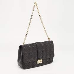 Pre Owned Dior Black Cannage Leather Large Miss Dior Shoulder Bag