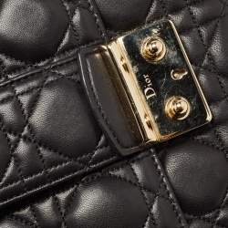 Pre Owned Dior Black Cannage Leather Large Miss Dior Shoulder Bag