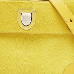 Pre Owned Dior Yellow Leather and Calfhair Mini Diorever Tote