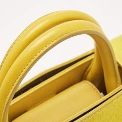 Pre Owned Dior Yellow Leather and Calfhair Mini Diorever Tote