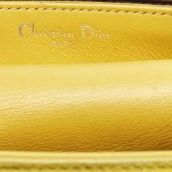 Pre Owned Dior Yellow Leather and Calfhair Mini Diorever Tote