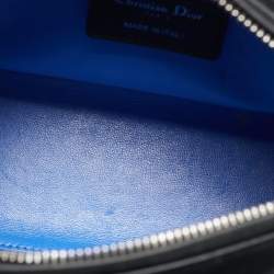 Dior Black Leather Medium Heart Patch Embellished Lady Dior Tote