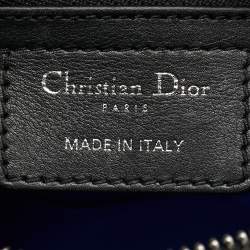 Dior Black Leather Medium Heart Patch Embellished Lady Dior Tote