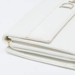 Pre Owned Dior Off White Cannage Embossed Leather French Flap Continental Wallet