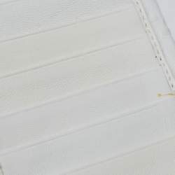 Pre Owned Dior Off White Cannage Embossed Leather French Flap Continental Wallet