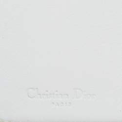 Pre Owned Dior Off White Cannage Embossed Leather French Flap Continental Wallet