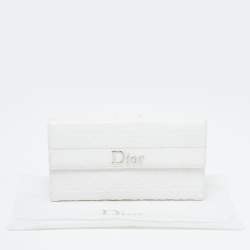 Pre Owned Dior Off White Cannage Embossed Leather French Flap Continental Wallet