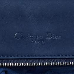 Pre Owned Dior Navy Blue Ultra Matte Leather Medium Diorama Flap Shoulder Bag