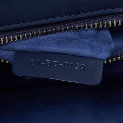 Pre Owned Dior Navy Blue Ultra Matte Leather Medium Diorama Flap Shoulder Bag