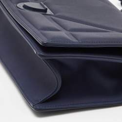 Pre Owned Dior Navy Blue Ultra Matte Leather Medium Diorama Flap Shoulder Bag