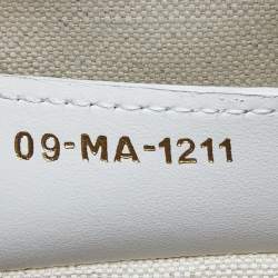 Pre Owned حقيبة باولر ديور مطاط وجلد أوبليك مثقب ذهبي/أبيض متوسطة