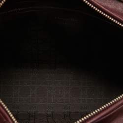 Pre Owned Dior Burgundy Cannage Leather Large Lady Dior Tote