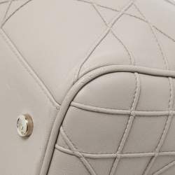 Pre Owned Dior Grey Cannage Leather Granville Polochon Satchel
