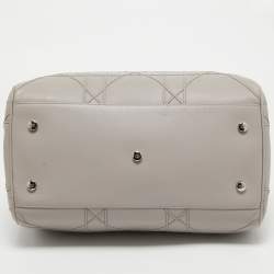 Pre Owned Dior Grey Cannage Leather Granville Polochon Satchel