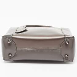 Pre Owned Dior Metallic Dark Grey Leather Malice Tote