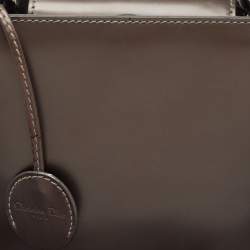Pre Owned Dior Metallic Dark Grey Leather Malice Tote