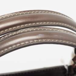 Pre Owned Dior Metallic Dark Grey Leather Malice Tote