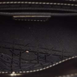 Pre Owned Dior Metallic Dark Grey Leather Malice Tote