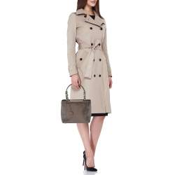 Pre Owned Dior Metallic Dark Grey Leather Malice Tote