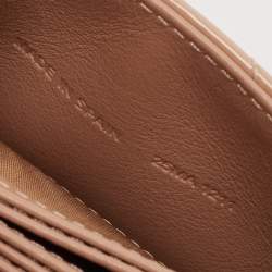 مملوكة مسبقًا Dior Beige Cannage Patent Leather Lady Dior 5 Gusset Card Holder