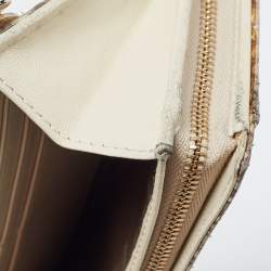 Pre Owned Dior Beige/Brown Python and Leather Lady Dior Wallet On Chain
