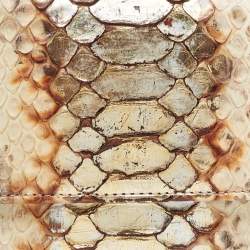 Pre Owned Dior Beige/Brown Python and Leather Lady Dior Wallet On Chain