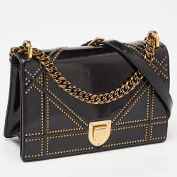 Dior Black Patent Leather Medium Diorama Shoulder Bag