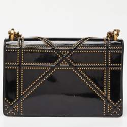 Dior Black Patent Leather Medium Diorama Shoulder Bag