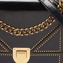 Dior Black Patent Leather Medium Diorama Shoulder Bag