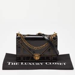 Dior Black Patent Leather Medium Diorama Shoulder Bag