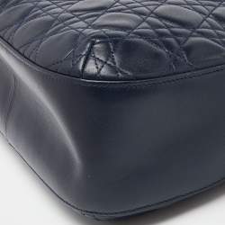 Pre Owned Dior Blue Cannage Leather Vintage Lady Dior Hobo