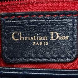 Pre Owned Dior Blue Cannage Leather Vintage Lady Dior Hobo