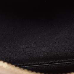 Pre Owned Dior Gold/Dark Brown Microcannage Patent Leather Medium Lady Dior Tote
