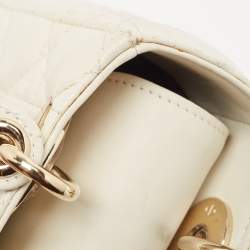 Dior Off White Cannage Leather Small Lady Dior My ABCDior Tote
