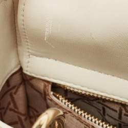 Dior Off White Cannage Leather Small Lady Dior My ABCDior Tote