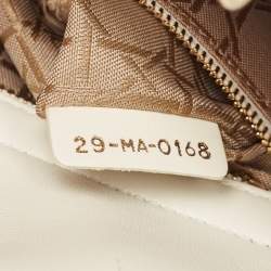 Dior Off White Cannage Leather Small Lady Dior My ABCDior Tote