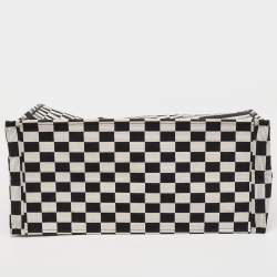 Dior Black/White Checkered Embroidered Canvas Large Book Tote