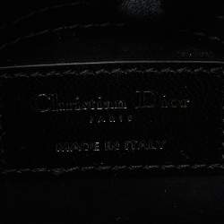 Pre Owned Dior Black Cannage Leather Micro Lady Dior Tote
