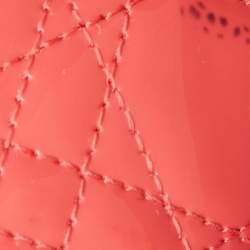 Pre Owned Dior Orange Cannage Patent Leather Miss Dior Promenade Wallet 