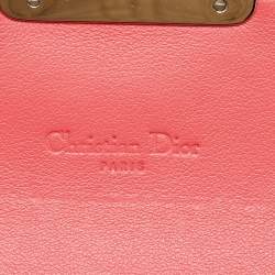 Pre Owned Dior Orange Cannage Patent Leather Miss Dior Promenade Wallet 