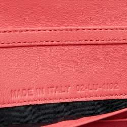 Pre Owned Dior Orange Cannage Patent Leather Miss Dior Promenade Wallet 