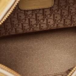 Pre Owned Dior Beige Cannage Patent Leather Medium Lady Dior Tote